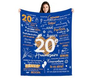 20ème Anniversaire Couvertures Plaids pour Hommes Garçons Joyeux Anniversaire Cadeaux pour 20 ans Fils Frère Petit ami Collègues Neveu Cousin Meilleur ami Idées de cadeaux d'anniversaire (20-lui)