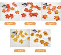20FT 40LEDs Halloween Fairy String Lights Maple Shaped Leaf Hanging Lights Warm White Waterproof Battery Operated Decorative Lighting