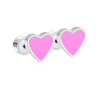 20g Coeur Amour Rose Rouge Émail Minuscule Petites Boucles D'Oreilles De Goujon Pour Femmes En Acier Inoxydable Cartilage Hypoallergénique Post-Sécurité Dos Dormant Petit Goujon Bijoux