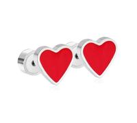 20g Coeur Amour Rose Rouge Émail Minuscule Petites Boucles D'Oreilles De Goujon Pour Femmes En Acier Inoxydable Cartilage Hypoallergénique Post-Sécurité Dos Dormant Petit Goujon Bijoux