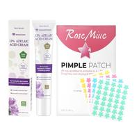 20G Crème Acide Azelaique + Patch Bouton 200pcs, Crèmes Visage Azélaïque 12% Sérum Formule Apaisante Efficace Coins Contre Rosacée, Anti-Pigment Spots, pour Tous Types de Peau