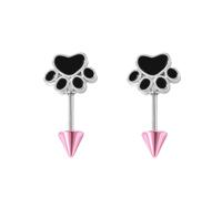 20G Mignon Chien Chat Caw Impression Spike Vis Boucles D'oreilles pour Femmes Cartilage Acier Inoxydable Minimaliste Émail Chiot Chaton Domestique Tragus Piercing Boucles D'oreilles Mode Y2k Bijoux