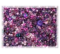 20g Small Rocailles, Seed Beads & Bugles 2-10mm Preciosa Ornela Czech Glass Beads (20g), Purple Rocailles Mix