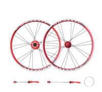 20in 406/451 Roues Avant Et Arrière pour Vélo Pliable Frein À Disque Jeu De Roues À Démontage Rapide Double Paroi Jantes BMX Moyeux 20H pour Cassette 7-11 Vitesses(451 Red)