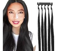 20in,6D2 Extensions de cheveux, Peut être bouclé et teint, 6D2 Extensions de cheveux humains, Perruques en cheveux, Extensions de cheveux rapides, invisibles sans trace, Noir 40g