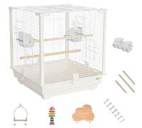 20inch Cage Oiseau Transport Canari, Volière Oiseaux Interieur avec Toit Ouvert Cage À Oiseaux Exterieur pour Canaries, Perroquets, Perruches(Pink,3 pcs)
