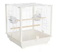 20inch Cage Oiseau Transport Canari, Volière Oiseaux Interieur avec Toit Ouvert Cage À Oiseaux Exterieur pour Canaries, Perroquets, Perruches(White,3 pcs)