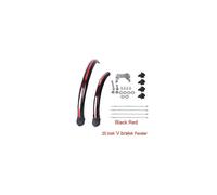 (20inch V brake red)16 20 inch Bicycle Fender 2pcs Front Rear Mudguard Double Bracing Adjustable Size Bike wings for Folding Bike Chrome plastic