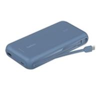 Belkin Batterie Externe (câble intégré, 20K, PD 30 W, Recharge Rapide USB-C Power Delivery, Chargeur Portable pour Tous modèles d’iPhone 16, iPad Pro, Galaxy S25, etc., Bleu)