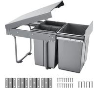 20L+10L+10L Poubelle extensible - Poubelle pour meuble bas - Poubelle de cuisine grande capacité