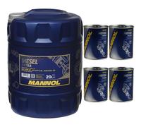 20L MANNOL Huile Moteur SAE 10W-40 DIESEL EXTRA Motorspülung Motor Flush