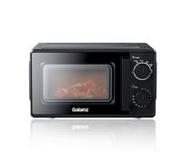 20L Micro-ondes compact plateau tournant verre, commandes mécaniques, chauffage uniforme rapide,Noir