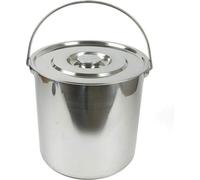 20L Seau en acier inoxydable Seau à eau avec couvercle Seau de cuisine Seau à aliments Seau à lait Seau à champagne Seau à glace Hauteur 29cm