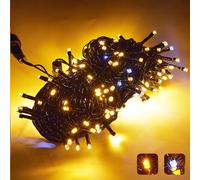 20M 200 LED Guirlande lumineuse Blanc chaud IP44 étanche Lumières de Noël pour intérieur Jardin Mariage Fête Décoration Clignotement bicolore Mode lumière continue