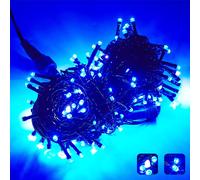 20M 200 LED Guirlande lumineuse bleue IP44 étanche Lumières de Noël pour l'intérieur Jardin Mariage Fête Décoration Clignotement bicolore Mode lumière continue