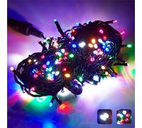 20M 200 LED Guirlande lumineuse multicolore IP44 étanche Lumières de Noël pour l'intérieur Jardin Mariage Fête Décoration Clignotement bicolore Mode lumière continue