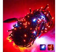 20M 200 LED Guirlande lumineuse rouge IP44 étanche Lumières de Noël pour l'intérieur Jardin Mariage Fête Décoration Clignotement bicolore Mode lumière continue