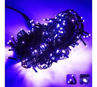 20M 200 LED Guirlande lumineuse Violet IP44 étanche Lumières de Noël pour intérieur Jardin Mariage Fête Décoration Clignotement bicolore Mode lumière continue