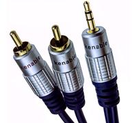 20m 3.5mm Phono Stéréo Jack À 2 Rca Pure HQ Ofc Prises Câble Or