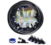 20M AGPTEK Kit d’Irrigation système de brumisateur extérieur 67pcs, avec 23 Buses de Brume avec T Joint, système de Refroidissement extérieur parbrumisateur pour terrasse, Brume, Jardin, Piscine