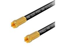 20m HB-DIGITAL Câble d'antenne HDTV SAT 4-fois blindé max 135dB Câble de raccordement acier-cuivre RG6 Koax avec fiches de compression VERGOLDET Câble coaxial 1080p Full HD 3D UHD Ultra 4K F-mâle noir