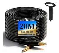 20m tuyau haute pression pour Kärcher K2 K3 K4 K5 K7, 400 Bar (5800 PSI) avec système Quick-Connect-Click, tuyau pratique de prolongation et de remplacement in einture de stockage