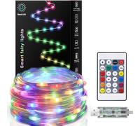 20M Tuyau lumineux LED multicolore pour l'extérieur, Eclairage de fête RGB étanche, Guirlande lumineuse LED avec télécommande Timer pour jardin Mariage Balcon Fête Décoration