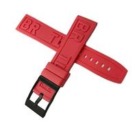 20mm 22mm 24mm Soft Silicone Rubber Watch Strap Special For Navitimer Avenger Black Red Yellow Blue Watchband Steel Buckle, Red Black, 22MM