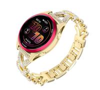 20mm Bracelet à strass pour Garmin Forerunner 170/170 Music/Forerunner 70/Approach J1/Forerunner 570 42mm/Vivoactive 6/5, Bracelet métallique de remplacement pour Garmin Venu Sq 2 - Or