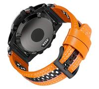 20mm cuir-nylon bracelet hybride Compatible avec Garmin Fenix 8 AMOLED 43mm/Fenix 6S Pro/7S/ 5S /Descent Mk 1/2S Respirant | Design sportif pour l'extérieur et le quotidien Bracelet pour hommes femmes