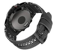 20mm cuir-nylon bracelet hybride Compatible avec Garmin Fenix 8 AMOLED 43mm/Fenix 6S Pro/7S/ 5S /Descent Mk 1/2S Respirant | Design sportif pour l'extérieur et le quotidien Bracelet pour hommes femmes