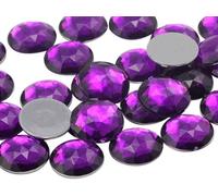 20mm Flat Back Round Acrylic Rhinestones Plastic Circle Gems For Costume Making Cosplay Jewels Pro Grade - 20 Pieces (Purple Amethyst H105)