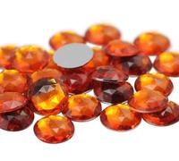 20mm Flat Back Round Acrylic Rhinestones Plastic Circle Gems For Costume Making Cosplay Jewels Pro Grade - 20 Pieces (Orange Hyacinth H125)