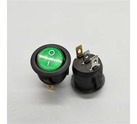20mm KCD1 LED Toggle Switch, 3pin Round 10A 12V Light Power ON/Off Car Button Switch(Green,12V)