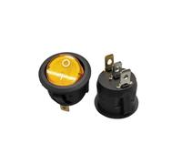 20mm KCD1 LED Toggle Switch, 3pin Round 10A 12V Light Power ON/Off Car Button Switch(Yellow,12V)