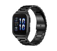 20mm Métal Bracelet pour Garmin Forerunner 70 43mm/170 43mm/570 42mm, Noir | Bracelets de Remplacement en Acier Inoxydable pour Garmin Approach J1 (43mm)/Approach S50/S44 / Garmin Vivoactive 6/5