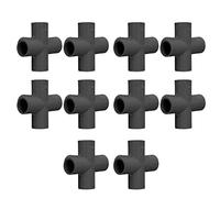 20mm PVC Pipe Fitting 5 Way Connector | 90 Degree 3D Elbow for Furniture/Cat Fence/Greenhouse | High Gloss PVC Plastic, Sturdy | 10 Pcs Set (Black)