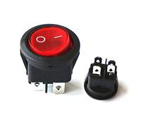 20MM rond interrupteur à bascule Base carrée 4 broches AC 250V 6A 125V 10A noir rouge couleur marche/arrêt 4 pieds interrupteurs d'alimentation 1 pièces(Red x1Piece)