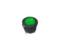 20mm round switch button 3-pin two gear KCd1 small power supply with light boat switch AC 125v/10a 250v/6a with light NWPNLXEA(Green 4PCS,12V)