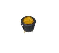 20mm round switch button 3-pin two gear KCd1 small power supply with light boat switch AC 125v/10a 250v/6a with light NWPNLXEA(Yellow 4PCS,220v)