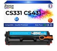 20N20C0 Toner Cyan compatible pour Lexmark CX331 CX431 avec puce haute capacité rendement 1500 pages impression laser couleur