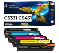 20N20K0 C0 M0 Y0 Pack 4 Toners compatibles pour Lexmark CS331dw CS431dw CX331adwe CX431adw Noir Cyan Magenta Jaune avec puce 1500 pages