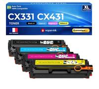 20N20K0 C0 M0 Y0 Pack 4 Toners compatibles pour Lexmark CX331 CX431 Noir Cyan Magenta Jaune avec puce rendement 1500 pages
