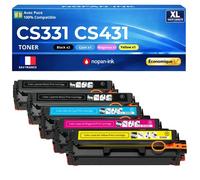20N20K0 C0 M0 Y0 Pack 5 Toners compatibles pour Lexmark CS331dw CS431dw CX331adwe CX431adw Noir Cyan Magenta Jaune avec puce 1500 pages