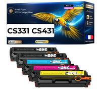 20N20K0 C0 M0 Y0 Pack 5 Toners compatibles pour Lexmark CX331 CX431 Noir Cyan Magenta Jaune avec puce rendement 1500 pages