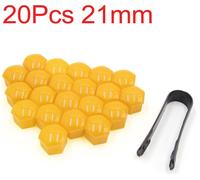 20pc 21mm plastique jaune boulon/écrou roue couvercle dépose Auto