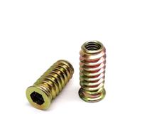 20pc M4 M5 M6 M8 M10 Hex Socket Thread Embedded Insert Nut for Wood Bed Cabinet Furniture Carbon Steel 304 Stainless Steel(Carbon steel,M8x17)