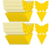 20pc Piège à Mouches Jaune Collant inodore Non 此处原文 Non- Trap 表述不完整 保留原形式 avec Colle Protège l intérieur et Les Plantes Capture des Fruits fongiques