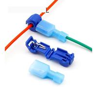 20pcs=10set L1 Blue T Type Quick Splice Crimp Terminal Wire Convenient Connector For 1.2-2.5mm Line