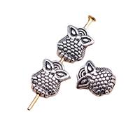 20pcs 10x8mm Perles de Hibou de Couleur Argent Antique pour la Fabrication de Bijoux B16268Durabilité